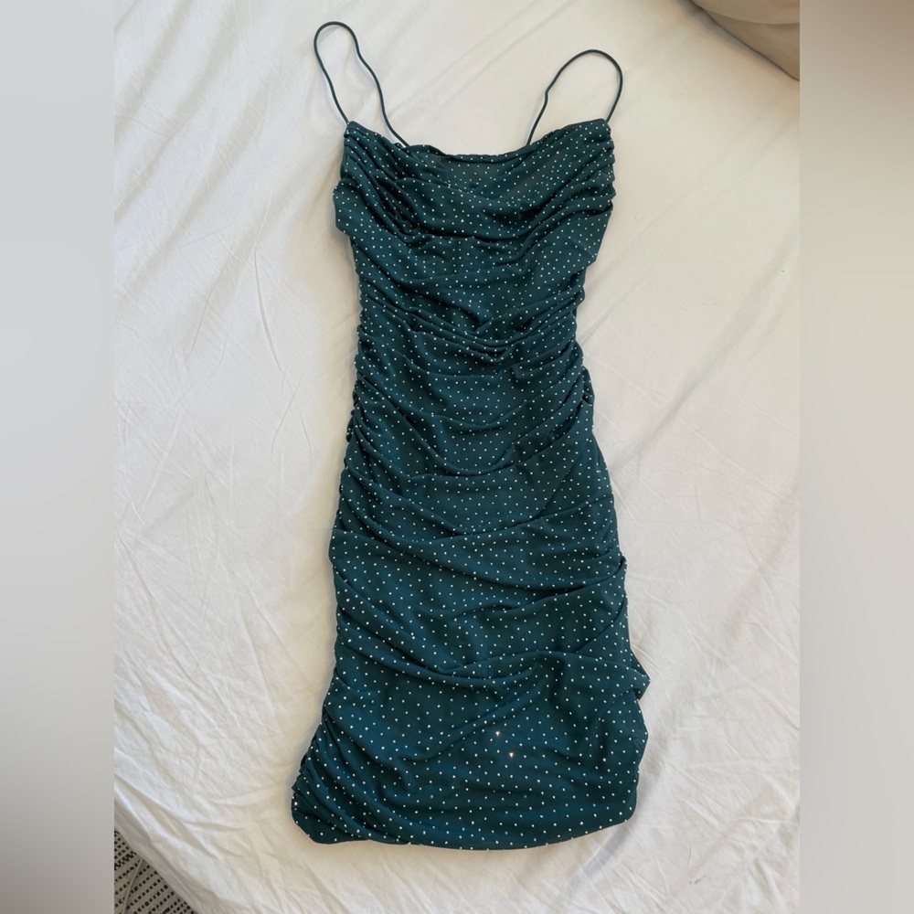 Elegant Teal Green Sparkly Dress